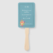 Lijst met Rozen, Trouwstijl op retro blauw Handwaaier (Voorkant)