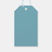 Lijst met rozen, Trouwstijl op retroblauw Cadeaulabel (Achterkant)