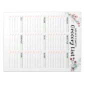 Lijst met rubrieken van Floral Grocery Notitieblok (Voorkant)