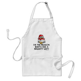 Lijst met Santa Naughty Standaard Schort