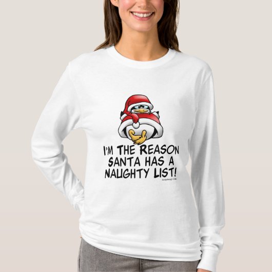 Lijst met Santa Naughty T-shirt (Voorkant)
