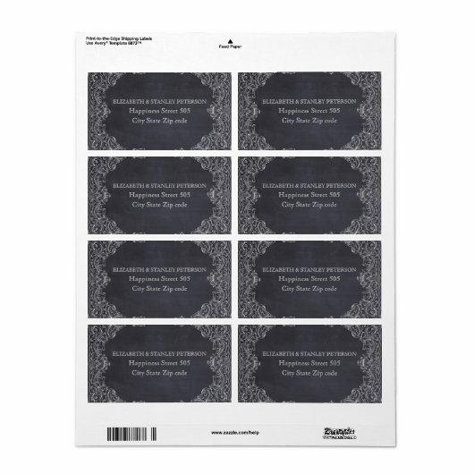 lijst met  schuifblad en bruiloft met karton etiket (Full Sheet)