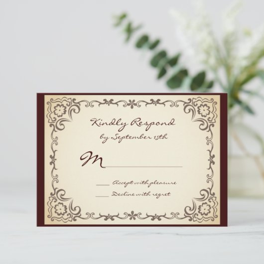 Lijst met schuifwiel op landschap RSVP-kaarten RSVP Kaartje (Staand voorkant)