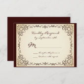 Lijst met schuifwiel op landschap RSVP-kaarten RSVP Kaartje (Voorkant / Achterkant)