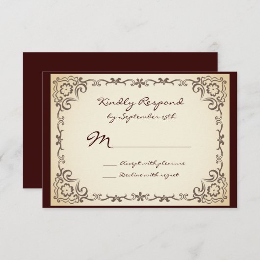 Lijst met schuifwiel op landschap RSVP-kaarten RSVP Kaartje (Voorkant / Achterkant)