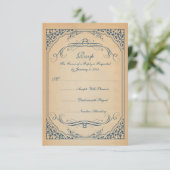 Lijst met scrollers Weddong RSVP Kaartje (Staand voorkant)
