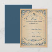 Lijst met scrollers Weddong RSVP Kaartje (Voorkant / Achterkant)