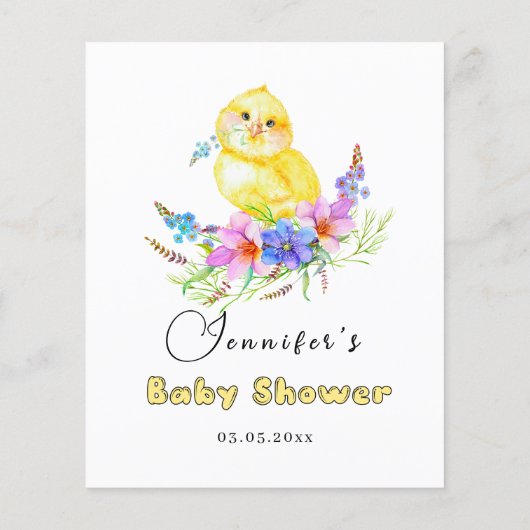 Lijst met selecte Baby showers (Achterkant)