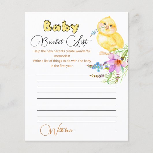 Lijst met selecte Baby showers (Voorkant)