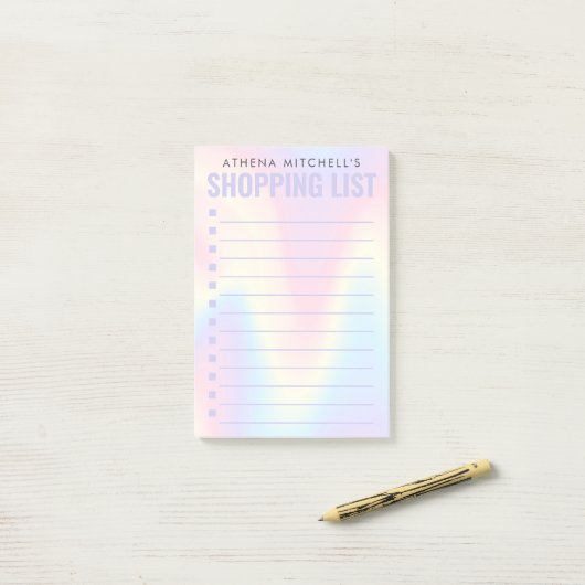 Lijst met selectietoeslagen voor zachte pastelrege post-it® notes (Op bureau)