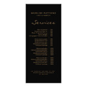 Lijst met serviceprijzen voor zwarte goudhaarlijst reclamekaart (Voorkant)