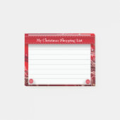 Lijst met speciaal ingerichte rode kerstwinkels post-it® notes (Voorkant)