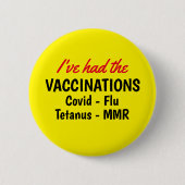 Lijst met uw vaccinaties Gele Button (Voorkant)