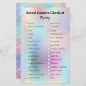 lijst met veeleisende holografische schoolbenodigd (Voorkant / Achterkant)