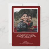 Lijst met vier kerstakerstaven 2 Foto Feestdagenkaart (Achterkant)