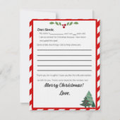 Lijst met wensen voor kinderen naar de kerstman notitiekaartje (Voorkant)