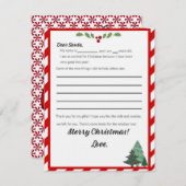 Lijst met wensen voor kinderen naar de kerstman notitiekaartje (Voorkant / Achterkant)