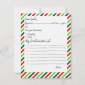 Lijst met wensen voor kinderen naar Santa Note-kaa Notitiekaartje (Voorkant)