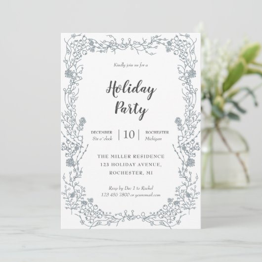 Lijst met witte bessen kaart (Staand voorkant)