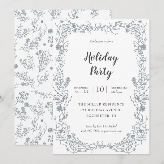 Lijst met witte bessen kaart (Voorkant / Achterkant)