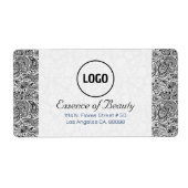 Lijst met witte en zwarte Paisley Lace Etiket (Voorkant)