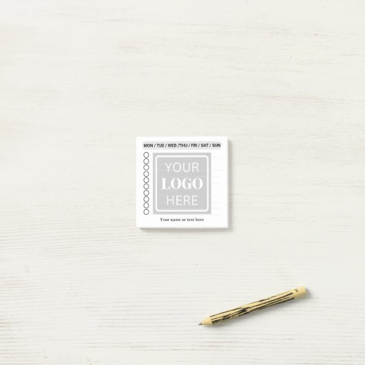 Lijst met zakelijke Logo Post-it® Notes (Op bureau)