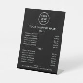 Lijst met zakelijke Logo (zwart) Reclamebord Met Voetstuk (Voorkant)