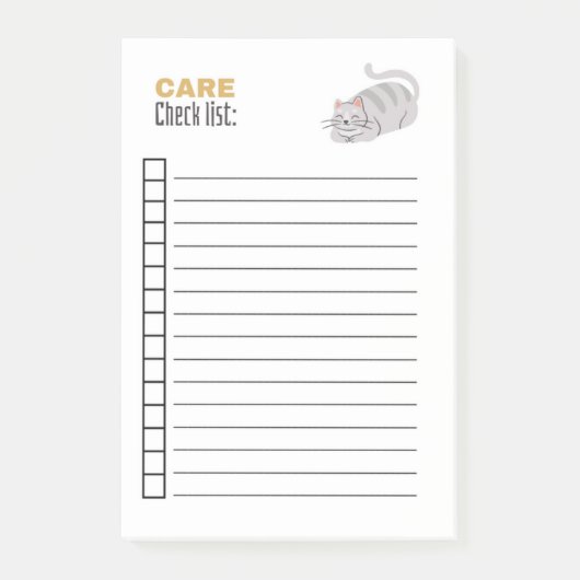 LIJST MET ZORGCONTROLE POST-IT® NOTES (Voorkant)