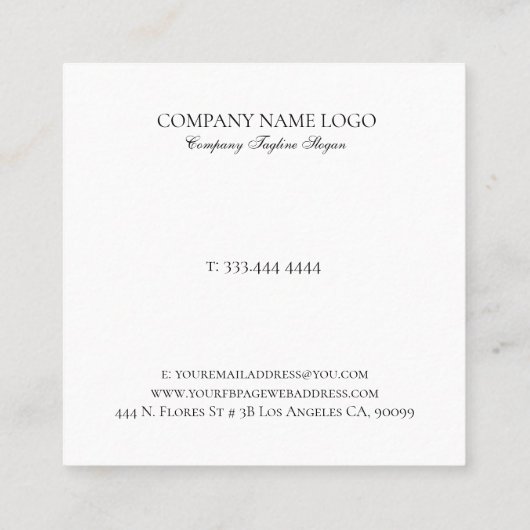  Lijst met zwart en zilver met kroon Vierkante Visitekaartje (Achterkant)