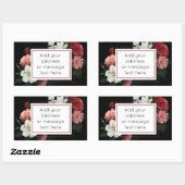 Lijst met zwarte en Bourgogne Roos Rechthoekige Sticker (Vel)