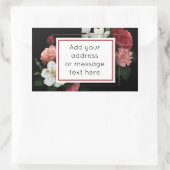 Lijst met zwarte en Bourgogne Roos Rechthoekige Sticker (Tas)