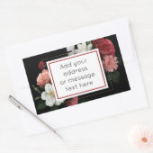 Lijst met zwarte en Bourgogne Roos Rechthoekige Sticker (Envelop)