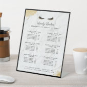 Lijst met zwarte en Gold Eyelash Beauty Salon-serv Reclamebord Met Voetstuk (Insitu)