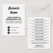 Lijst met zwarte en witte zwitachtige inkten visitekaartje (Voorkant / Achterkant)