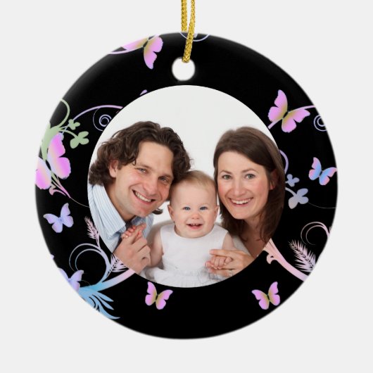 Lijst met zwarte vlinder keramisch ornament (Voorkant)