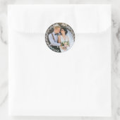  Lijst monogram bruiloft foto Ronde Sticker (Tas)