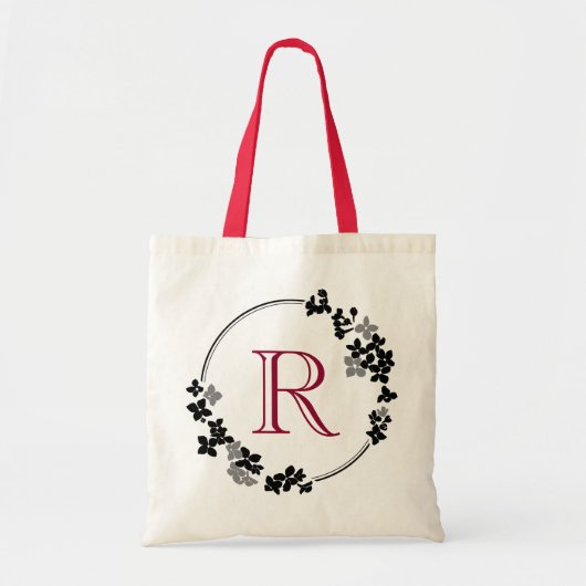 Lijst Monogram Flowers Tote Bag (Voorkant)