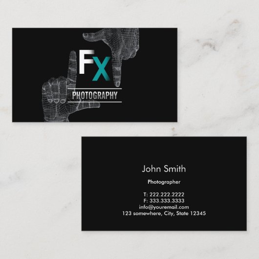 Lijst monogram kool Fotografie Visitekaartje (Voorkant / Achterkant)