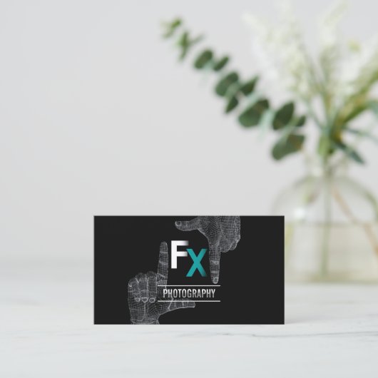 Lijst monogram kool Fotografie Visitekaartje (Staand voorkant)