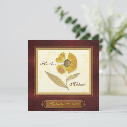 Lijst najaar geperst save the date (Staand voorkant)