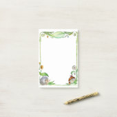 Lijst natuur egel waterverf post-it® notes (Op bureau)