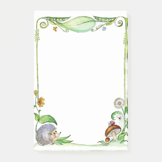 Lijst natuur egel waterverf post-it® notes (Voorkant)