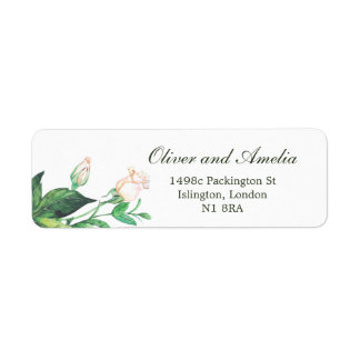 Lijst Natuur Groene Floral Wedding Return Adress Etiket