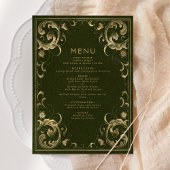Lijst Olijf Groen Goud Bruiloft Menu