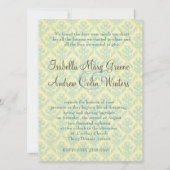  Lijst op Damask Pattern Wedding Invite Kaart (Achterkant)