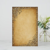 Lijst op Dark Perchment Grunge Briefpapier (Staand voorkant)