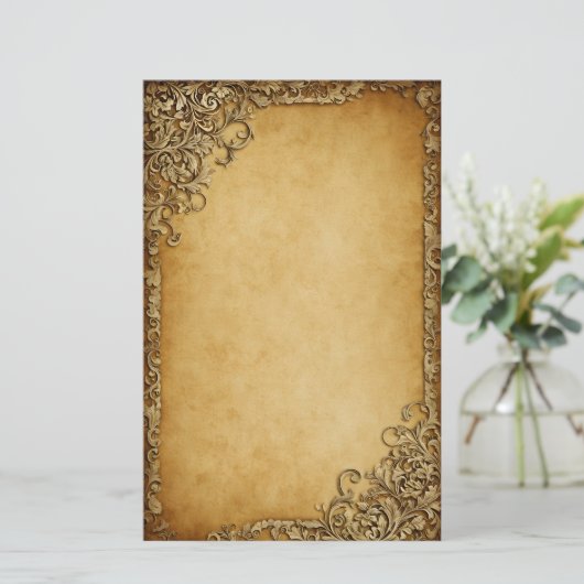   Lijst op Dark Perchment Grunge Briefpapier (Staand voorkant)