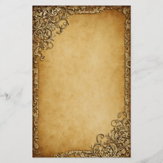   Lijst op Dark Perchment Grunge Briefpapier (Voorkant)