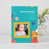 Lijst op geboortedag Kat Foto Kaart (Staand voorkant)