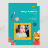 Lijst op geboortedag Kat Foto Kaart (Voorkant / Achterkant)